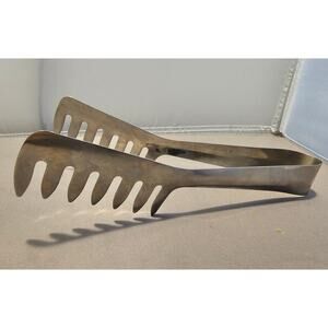 Stainless Steel Buffet Serving Tongs - Double Fork - 8" (in)